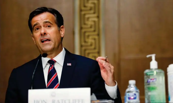  ??  ?? The director of national intelligen­ce, John Ratcliffe. Democrats have criticised his office’s decision to stop in-person briefings about election security to Congress. Photograph: Andrew Harnik/AFP/Getty Images