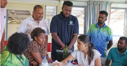  ?? Photo: Rosi Doviverata ?? Ministry of Agricultur­e and Fiji Meteorolog­ical Service officers at a recent Hydrology Training and Installati­on at the Agricultur­e Research Station Nacocolevu, Sigatoka.