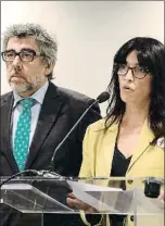  ?? EMILIA GUTIÉRREZ ?? Pina y Calvo en la rueda de prensa