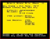 ??  ?? » [ZX Spectrum] Each race is preceded with informatio­n such as course records and conditions.