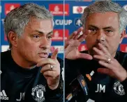  ?? GETTY IMAGES ?? Emotional: Mourinho becomes animated as he defends his record