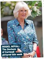  ?? ?? MODEL ROYAL: The Duchess of Cornwall pictured this week