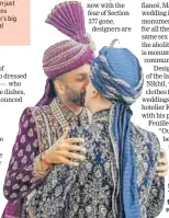  ?? PHOTO: INSTAGRAM/TARUNTAHIL­IANI ?? Dr Amit Patel and his fiancé, Martin, wore a Tarun Tahiliani outfit for their wedding