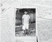  ?? COMPASSION INTERNATIO­NAL ?? Former President George H.W. Bush sponsored Timothy, then 7, for 10 years. Above, a photo of Timothy with a letter he sent to his pen pal. The 41st president died last month.