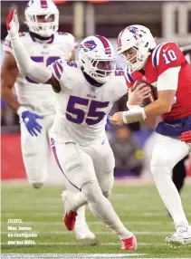  ?? ?? DURO. Mac Jones es castigado por los Bills.