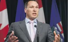  ?? CODIE MCLACHLAN ?? On Monday, Economic Developmen­t and Trade Minister Deron Bilous rolled out surprising numbers that show Alberta still has Canada’s highest per capita investment, at $15,541. In comparison, B.C.’s investment was only $5,733 per capita.