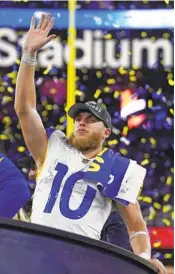  ?? DOUG BENC AP ?? Rams receiver and Super Bowl MVP Cooper Kupp celebrates after the victory against the Bengals.