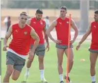  ?? (AFP) ?? Serbia’s defender Strahinja Pavlovic takes part in a training session at the Al Arabi SC Training Facilities on Sunday.
