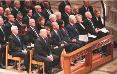  ?? AFP ?? Former presidents, vice-presidents, first ladies and President Donald Trump attend the state funeral of former president George H.W. Bush at the National Cathedral in Washington.