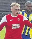  ??  ?? Signing Midfielder Michael Hardie made his first start for the club