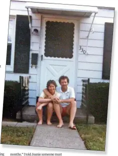  ??  ?? A snapshot of Thomas and Joan Farragher on the steps of their first home.