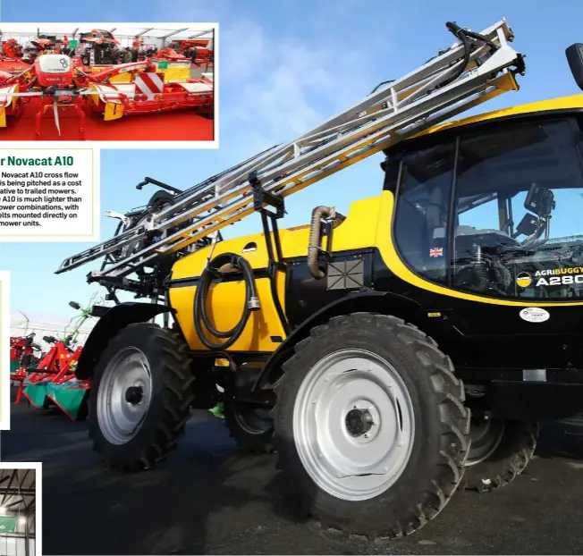  ??  ?? McConnell had something a bit different at the FTMTA show this year. The firm’s Agribuggy A280 self-propelled sprayer has a working width of either 12m or 24m and comes with a 2,700 litre tank.