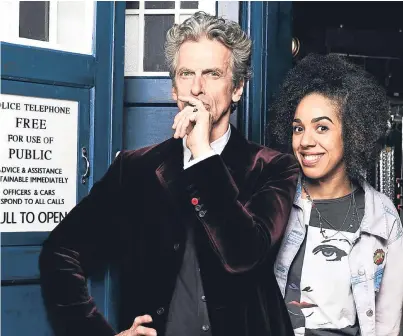  ?? Picture: PA. ?? The Doctor, played by Peter Capaldi, left, and his companion Bill Potts, played by Pearl Mackie, are heading for Aberdeensh­ire.