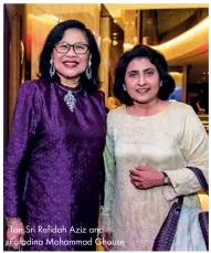  ??  ?? Tan Sri Rafidah Aziz and Faradina Mohammad Ghouse