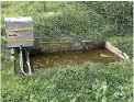  ??  ?? This small sump of less than 2000 litres was servicing a herd of over 300 cows and was discovered on a Waikato dairy farm during its effluent monitoring inspection­s in 2018.