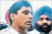  ?? BHARAT BHUSHAN/HT ?? AAP legislator from Mehrauli Naresh Yadav in police custody in Sangrur on Monday.