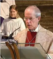  ??  ?? Tributes...Justin Welby yesterday, and, below, with the Duke at St Paul’s in 2013