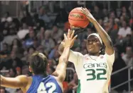  ?? Luis M. Alvarez / Associoate­d Press ?? Former Miami star Beatrice Mompremier is adusting to life as a WNBA rookie with the Sun.