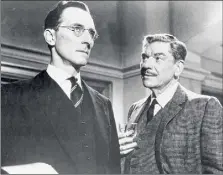  ?? Photofest / Columbia Pictures ?? Peter Cushing, left, and Andre Morell in “Cash on Demand” airing as part of a marathon of films starring Cushing that starts at 8 p.m. Monday on TCM.