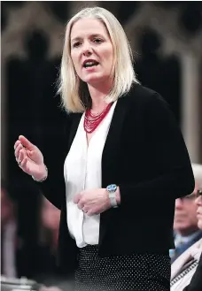  ?? JUSTIN TANG/THE CANADIAN PRESS ?? Environmen­t Minister Catherine McKenna says the government is not allowing anyone to pollute for free.