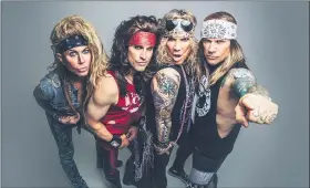  ?? DAVID JACKSON ?? Steel Panther is Lexxi Foxx, left, Satchel, Michael Starr and Stix Zadinia.