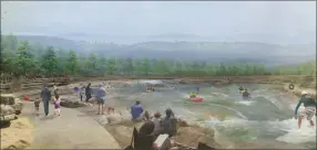  ?? Photo submitted ?? An artist’s rendering shows what the WOKA Whitewater Park could look like when it is complete.