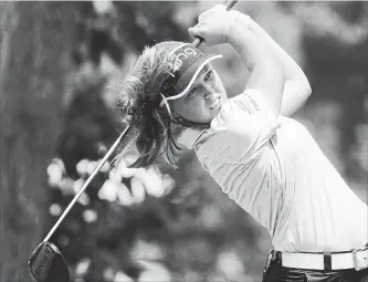  ?? CANADIAN PRESS FILE PHOTO ?? Canadian golfer Brooke Henderson, the pride of Smiths Falls, Ont., tees off during the fourth round of the LPGA Marathon Classic tournament July 15 at Highland Meadows in Sylvania, Ohio.
After a tough summer, Henderson is hoping a change of scenery...