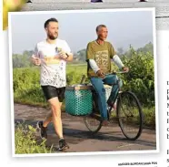  ?? ANGGER BONDAN/JAWA POS ?? areal persawahan di KAYUH: Sebastien Gautier melewati ajang Jogja Marathon 2018 kemarin.