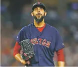  ?? ADAM HUNGER ASSOCIATED PRESS ?? Red Sox pitcher David Price reacts during an Aug. 4 game against the Yankees in New York.