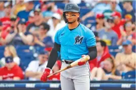  ?? AP PHOTO/JEFF ROBERSON ?? Miami Marlins second baseman Isan Diaz became his team’s first player to opt out this season due to the coronaviru­s pandemic, with his decision becoming public Saturday.