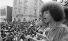  ??  ?? To tell the story of how white feminist ideology flourished in the US, I needed many voices ... Angela Davis addressing a rally in the US in 1974. Photograph: Bettmann Archive