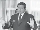  ?? LYNNE SLADKY/AP FILE ?? Florida Gov. Ron DeSantis pushed this summer for schools to reopen for in-person instructio­n.