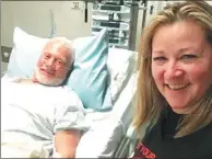  ?? ASSOCIATED PRESS ?? Buzz Aldrin lies in a hospital bed in Christchur­ch after being evacuated from the South Pole. Also pictured is his manager, Christina Korp, who posted the image on social media.