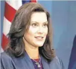  ??  ?? Michigan Gov. Gretchen Whitmer was allegedly targeted by extremists.