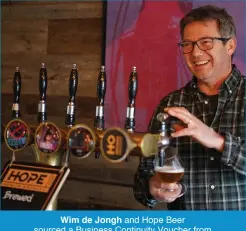 ?? ?? Wim de Jongh and Hope Beer sourced a Business Continuity Voucher from Fingal LEO to develop a new canning line