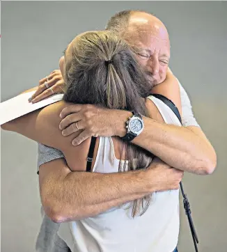  ??  ?? Father and daughter moment: a big hug of support. But many students don’t go to university. Parents, fear not: Richard Branson, Zoe Sugg and Lord Sugar, below, didn’t and they became millionair­es