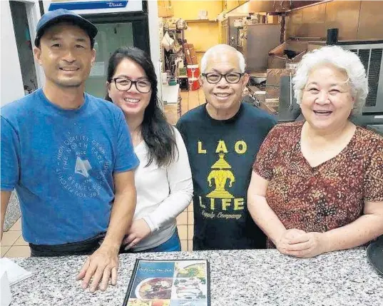  ?? DARVIONE LUANGLAJ ?? Family affair (left to right): Husband and wife Khanh Luanglaj and Darvione Manikhong and Darvione’s parents, husband and wife La and Damdy Manikhong.