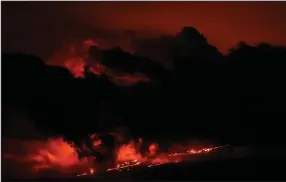  ?? (AP/Gregory Bull) ?? Lava flows from the Mauna Loa volcano Friday near Hilo, Hawaii.