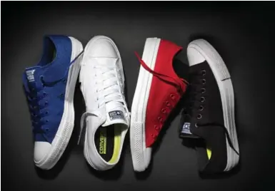  ?? THE ASSOCIATED PRESS ?? The new version of the Chuck Taylor, which arrives in stores this week, will have more support and be lighter, using technology from parent company Nike. But don’t worry, diehard “Chuckheads” — the original shoe will still be available.