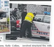  ??  ?? Police arrest a teenager (right) seen feeling a burning squatter house in Southport (above).