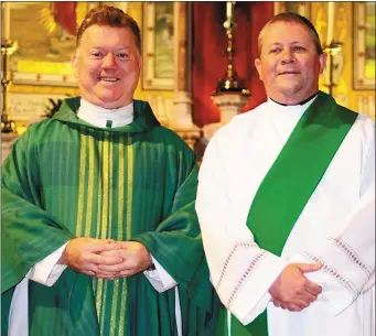  ??  ?? Rev. Warren Collier with Fr. Phil Gaffney P.P. of St. Mary’s (left).