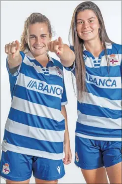  ??  ?? Teresa Abelleira y María Méndez, jugadoras del Deportivo.