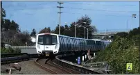  ?? DAN HONDA — STAFF ARCHIVES ?? A BART train leaves the Richmond station in Richmond in 2018. A BART manager is being investigat­ed for family ties to a company that got a $40million BART contract.