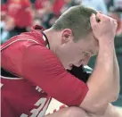  ?? ASSOCIATED PRESS ?? Wisconsin guard Brad Davison cringes after being called for a foul Friday.