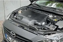  ??  ?? SkyActiv-X engine crosses petrol and compressio­n-ignition diesel tech together - hence the name.