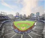  ?? JAE C. HONG/ASSOCIATED PRESS FILE ?? Major League Baseball has often made contributi­ons to politician­s in the past, but that’s been put on hold. Above is a photo of San Diego’s Petco Park.