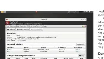  ??  ?? De live-distributi­e SliTaz is makkelijk te bedienen door de configurat­ietools en het softwarebe­heer in de eigen TazPanel-tool.