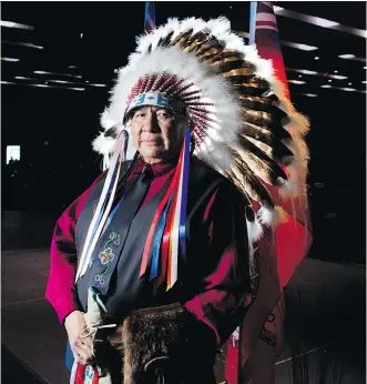  ?? GAVIN YOUNG ?? Tsuut’ina Chief Lee Crowchild says his First Nation is no longer willing to back the Springbank dam.