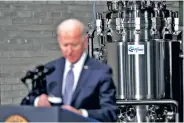  ??  ?? Biden at a Pfizer manufactur­ing plant in Michigan (file photo)