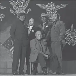  ?? TONYA BREEN/ASBURY PARK PRESS ?? Members of The Broadways, from left, Leon Trent, Dennis Anderson, Ronnie Coleman, Robert Conti and Billy Brown pose for a group photo at the VFW Post 133 on Jan. 14, 2011.